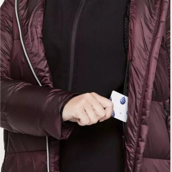 Lululemon Cloudscape Long Puffer Goose Down Jacket Purple Dark Adobe Sz 12 B9 - Picture 5 of 13